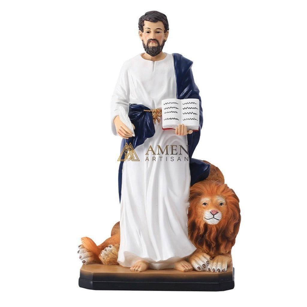 St. Mark the Evangelist with Lion Statue Amen Artisan
