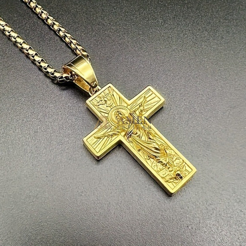 Jesus Ascension Cross Necklace Amen Artisan