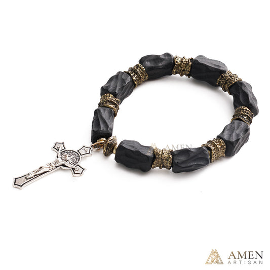 【Deal Today】Ebony Cross Bracelet – Faith, Strength & Protection | Amen Artisan