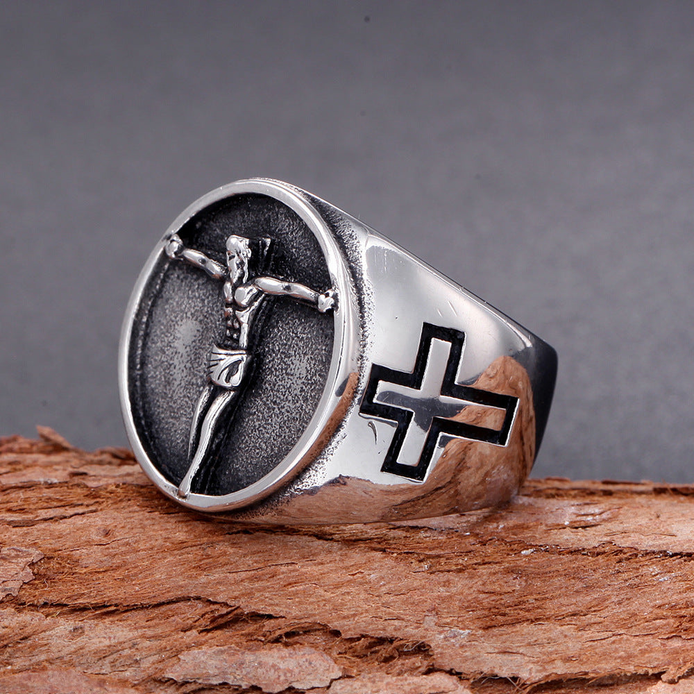 Titanium Steel Jesus Ring | Amen Artisan