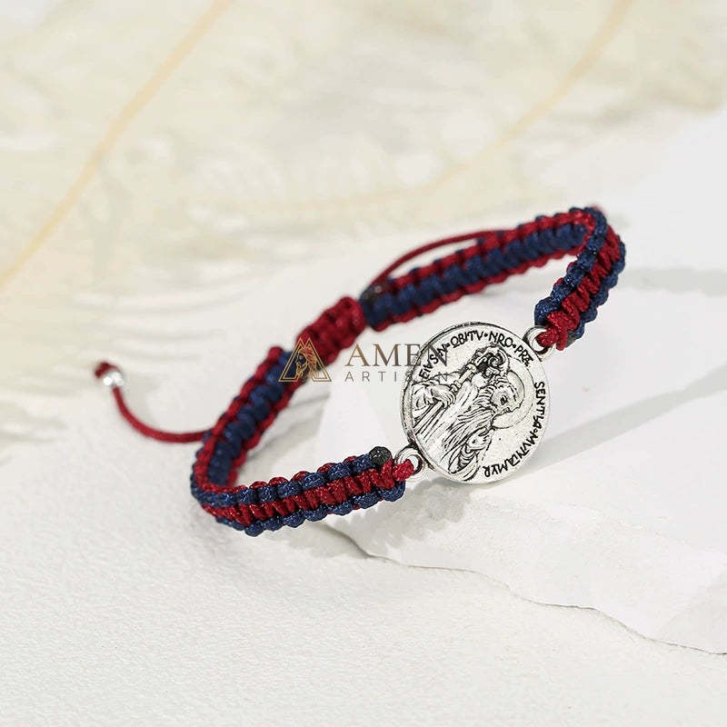 Jesus Portrait Pendant Braided Bracelet Amen Artisan