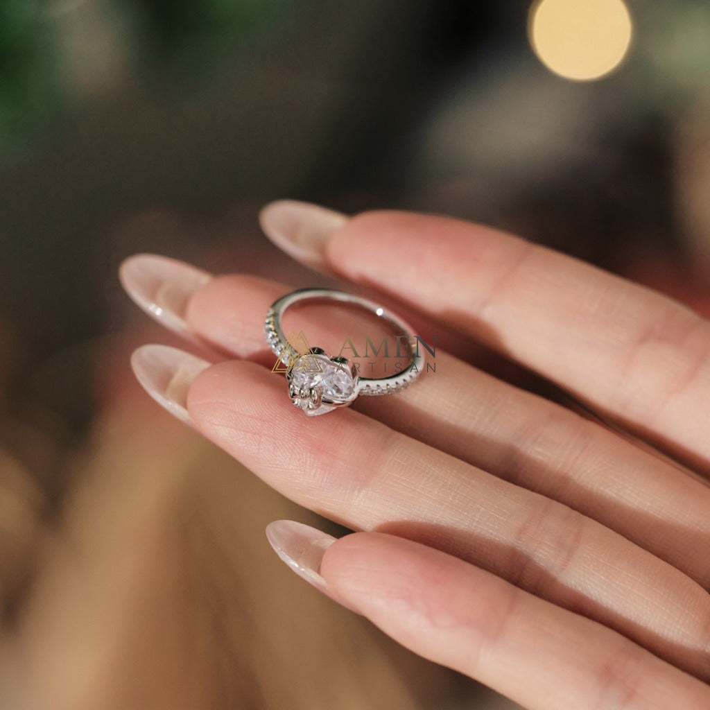 Heart Bow Diamond Ring Amen Artisan