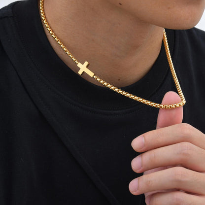 A Simple Daily Reminder of Faith — Titanium Steel Cross Necklace