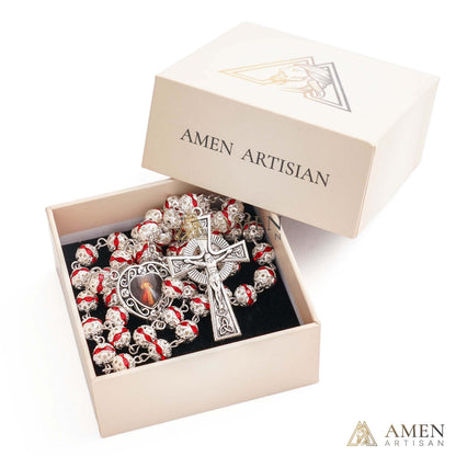 Alloy&Zirconia Bead Crucifix Rosary