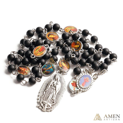 Black Onyx Chaplet of the Seven Sorrows of Mary Amen Artisan