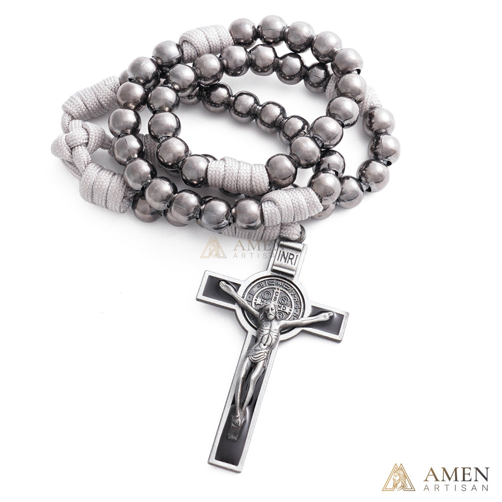Deal Today·St. Benedict Crucifix Rosary Necklace – Spiritual Protection Amen Artisan