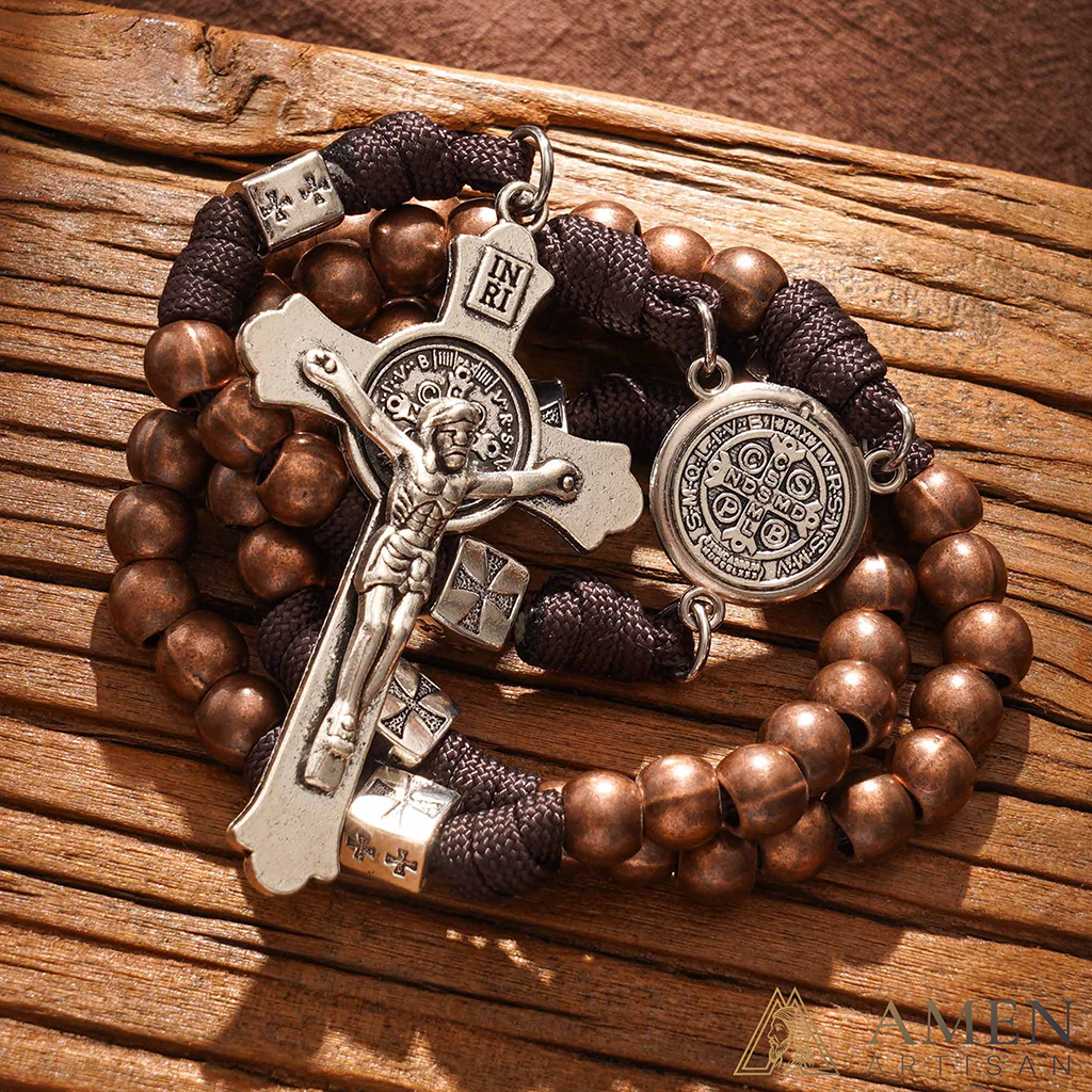 Heavy Brass Saint Benedict Rosary – Built for Strength & Weight (~5oz)