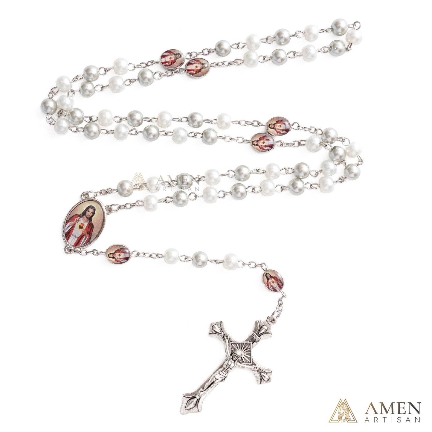 Sacred Heart Jesus Prayer Rosary with Crucifix - Faith & Grace | Amen Artisan