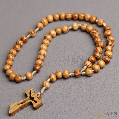 Natural Wooden Rosary Amen Artisan