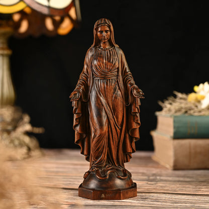 Our Lady of Grace Wood Carving Amen Artisan