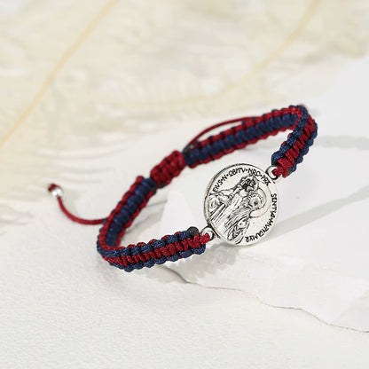 Saint Benedict Medal Braided Bracelet