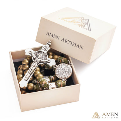 Heavy Brass Saint Benedict Rosary – Built for Strength & Weight (~5oz)