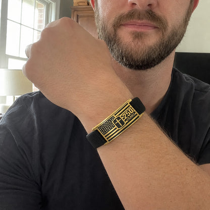 【DEAL TODAY】Adjustable America 250 Bracelet with Braided Band and Cross Detail