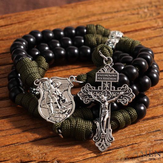 50% Off Today | St. Michael the Archangel Tactical Paracord Rosary | Amen Artisan