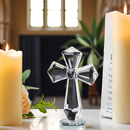 Crystal Cross Figurine Amen Artisan
