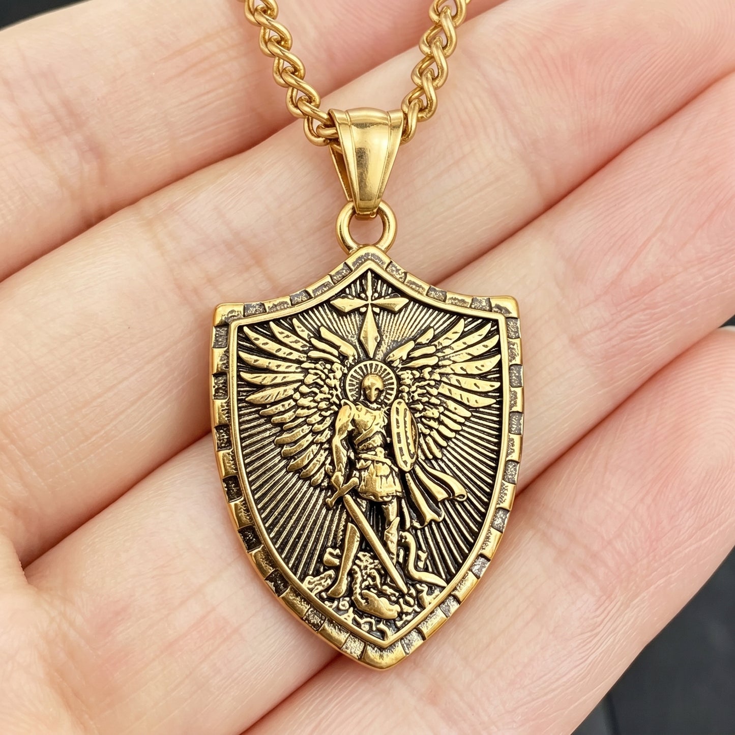 St Michael Necklace - Amen Artisan