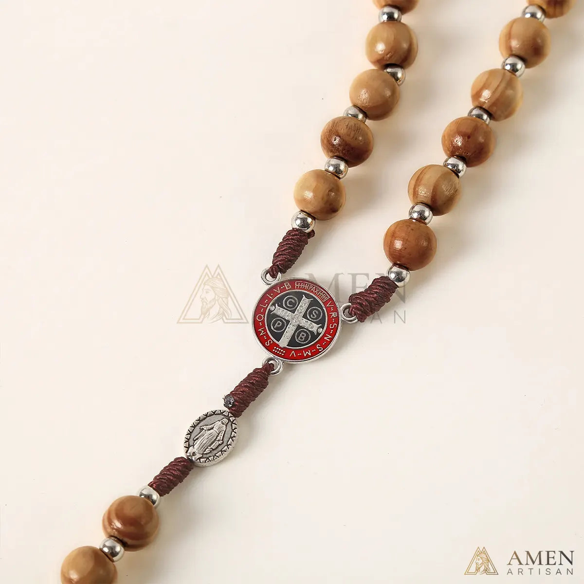 Nature Wood Rosary Amen Artisan