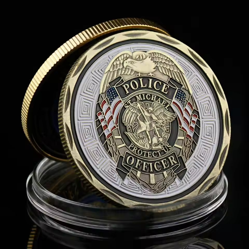 St Michael Challenge Coin - Patron Saint of Law  Enforcement - Amen Artisan