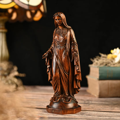 Our Lady of Grace Wood Carving Amen Artisan