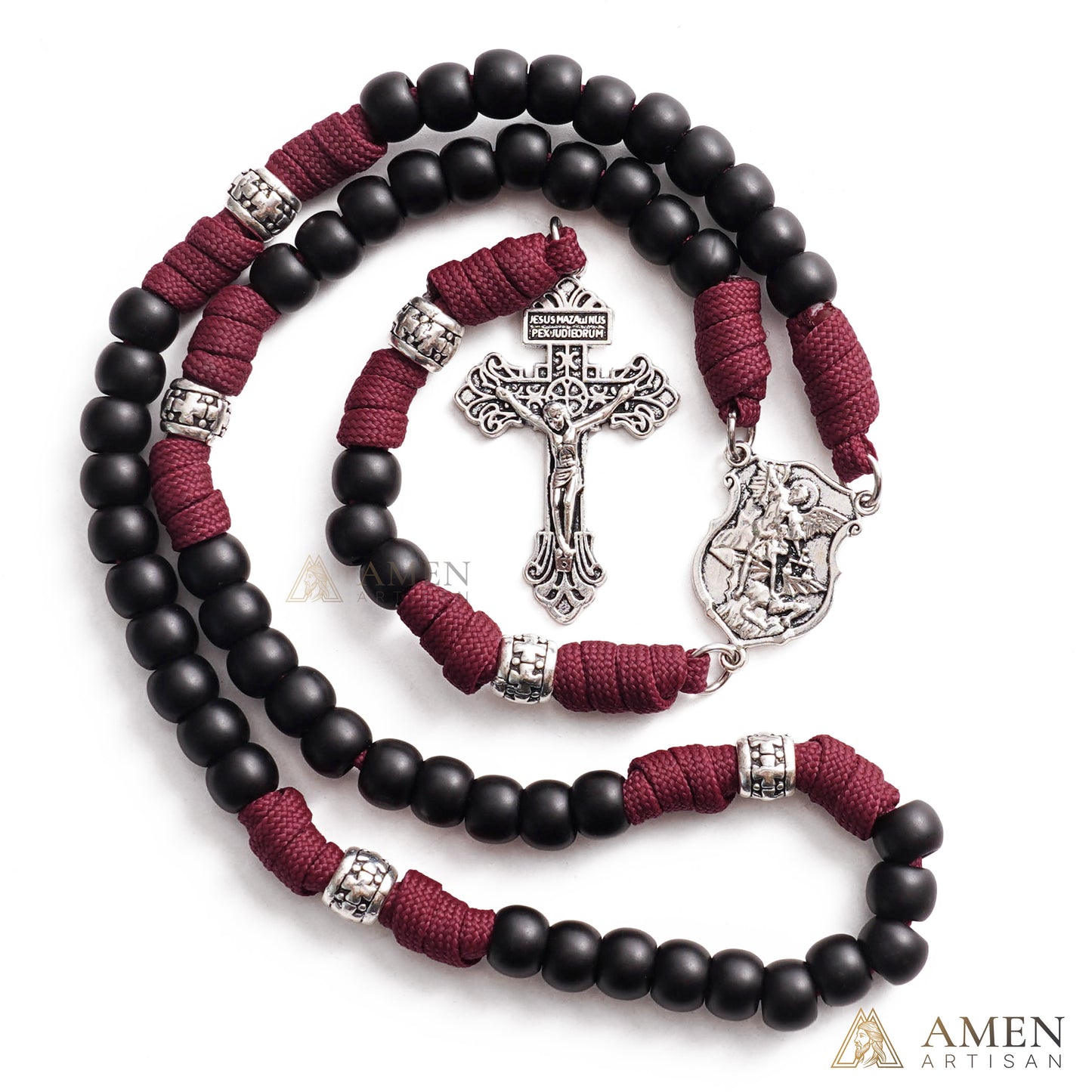 St. Michael Paracord Rosary with Jesus Crucifix - Protection & Strength