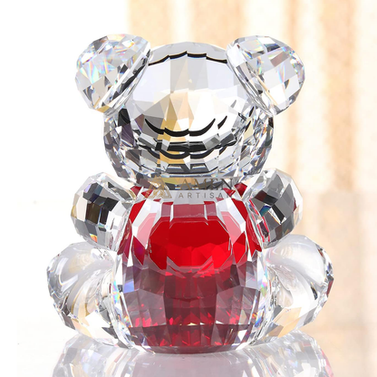 Crystal Heart Bear Figurine Amen Artisan