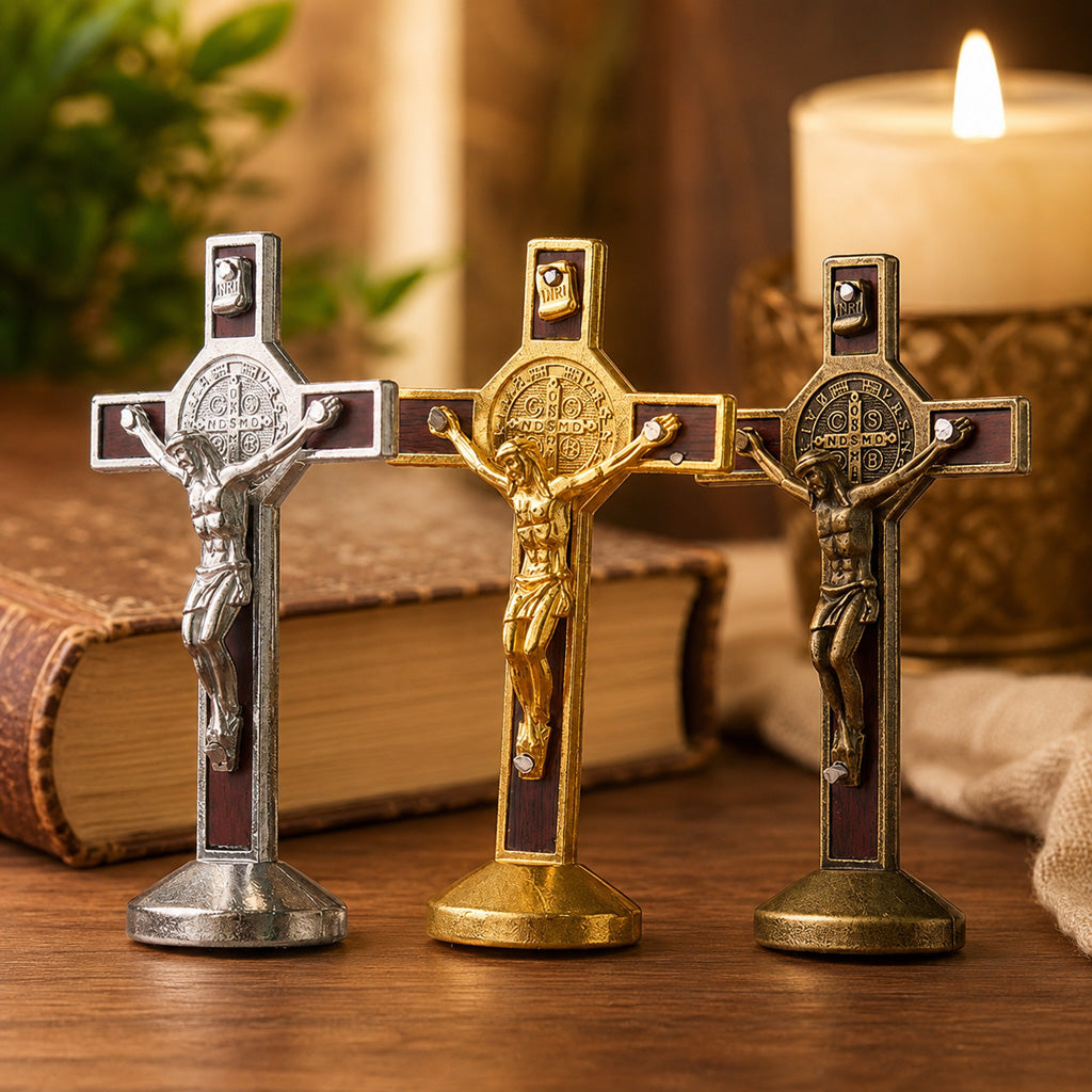 St. Benedict Standing Crucifix — A Prayerful Reminder of Peace and Protection