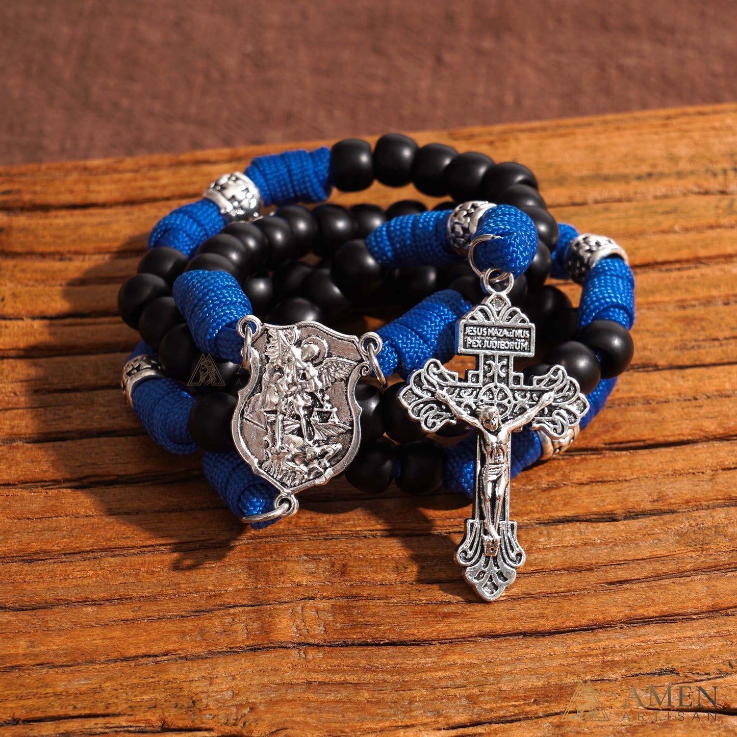 St. Michael Paracord Rosary with Jesus Crucifix - Protection & Strength