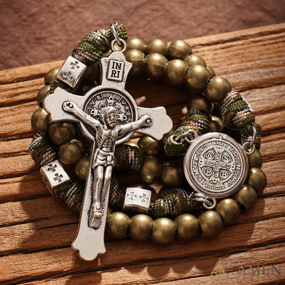 Heavy Brass Saint Benedict Rosary – Built for Strength & Weight (~5oz)