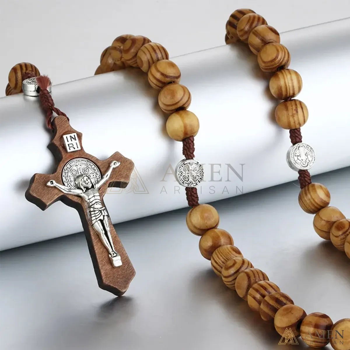 Nature Wood Rosary Amen Artisan