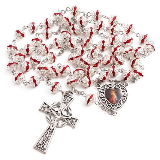 【DEAl TODAY】Crystal Rosary That Captures Light – Celtic Prayer Beads | Amen Artisan