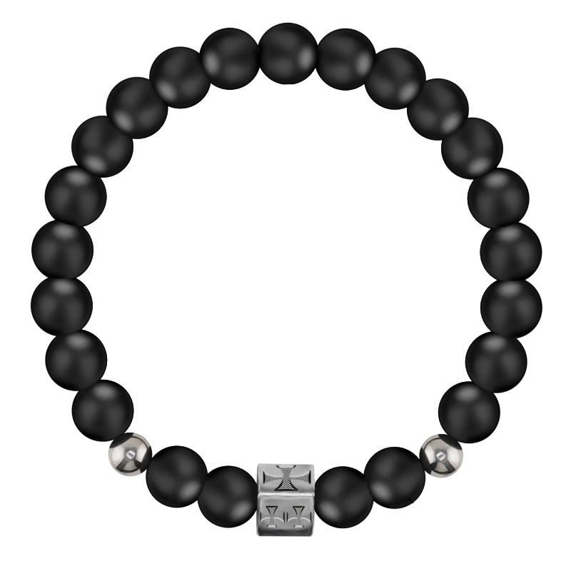 Matte Black Cross Bracelet