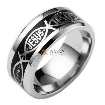 Jesus Titanium Steel Ring Amen Artisan