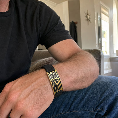 【DEAL TODAY】Adjustable America 250 Bracelet with Braided Band and Cross Detail