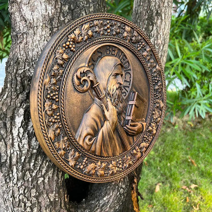 Saint Benedict Wooden Plaque Amen Artisan
