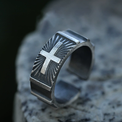 Joshua 1:9 Fearless Cross Ring