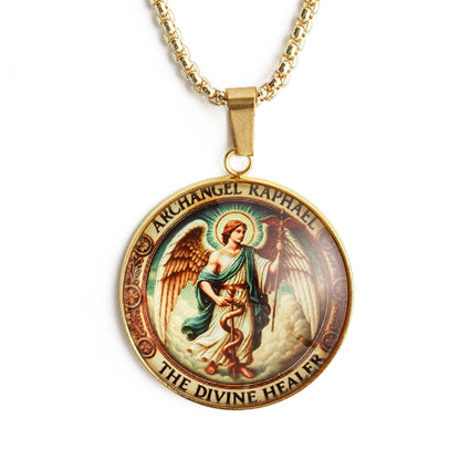 Archangel Raphael Pendant Necklace - Healing & Protection | Amen Artisan