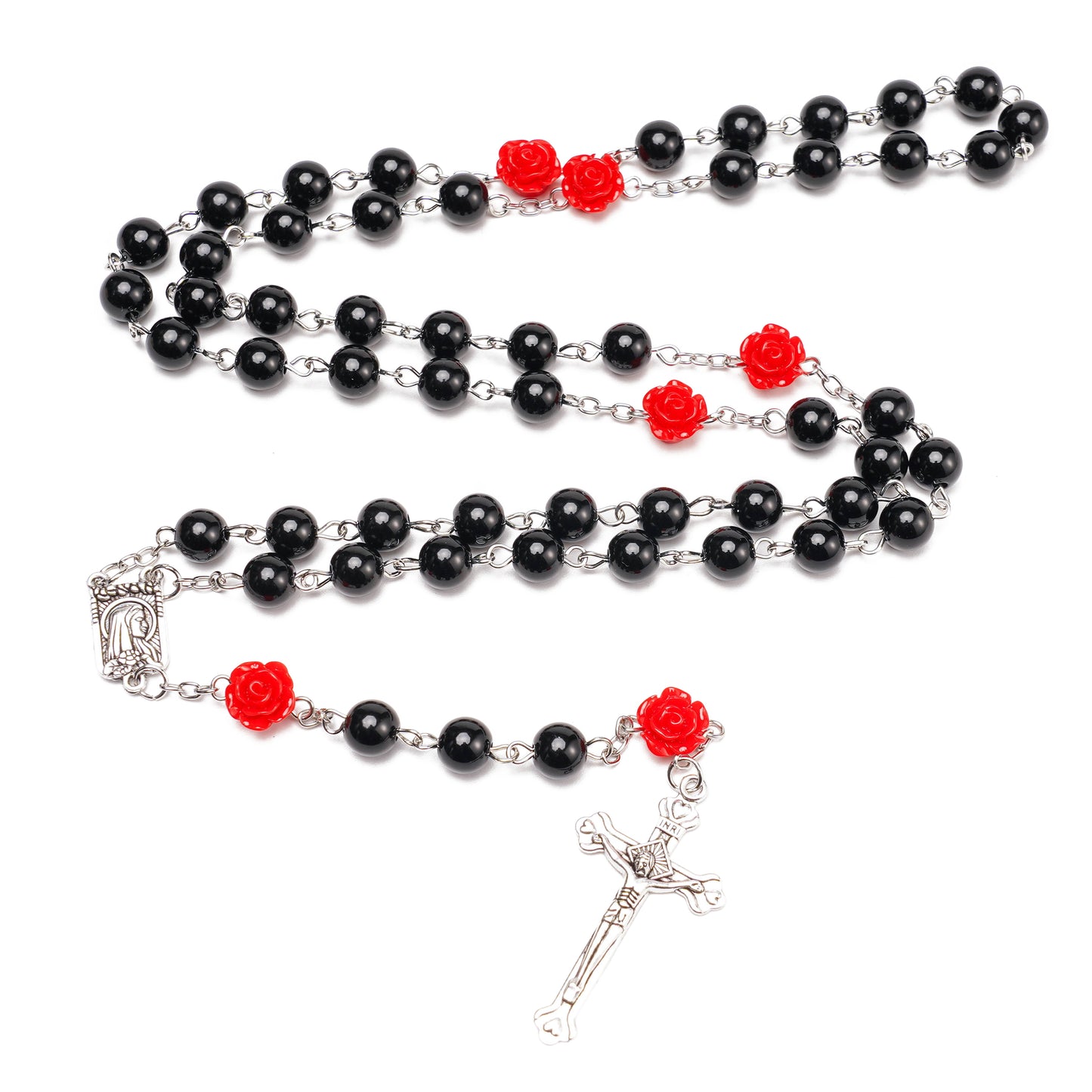 Red Rose Accent Rosary – Blessings & Devotion |  Amen Artisan