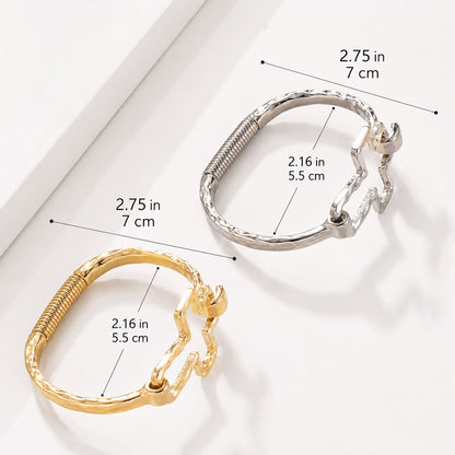 【DEAL TODAY】Textured Cross Cuff Bracelet with Cutout Design