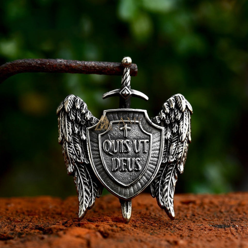 Saint Michael Shield Pendant Necklace Amen Artisan