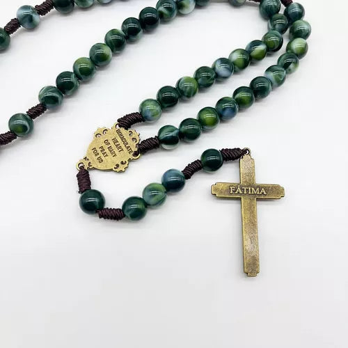 Amen Artisan Vintage Antique Blue Cross Woven Prayer Necklace