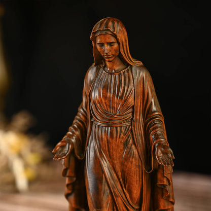 Our Lady of Grace Wood Carving Amen Artisan