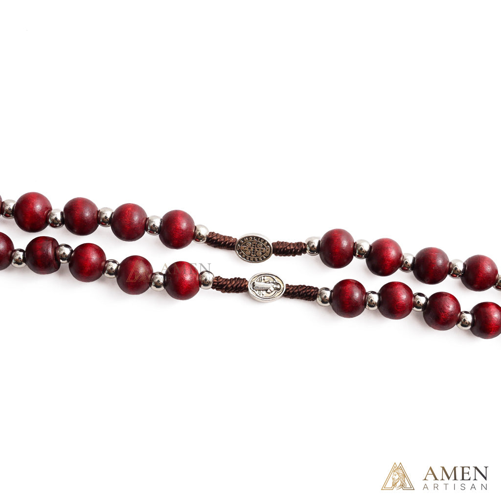 Natural Wood Rosary Beads Necklace with Crucifix - Devotion & Blessing |  Amen Artisan