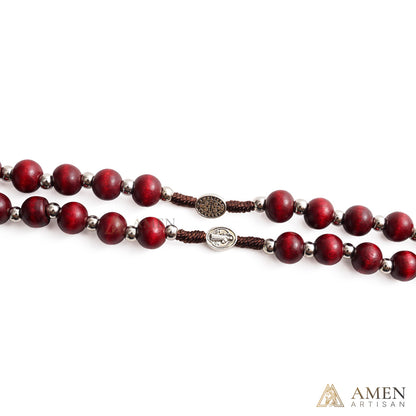 Natural Wood Rosary Beads Necklace with Crucifix - Devotion & Blessing |  Amen Artisan