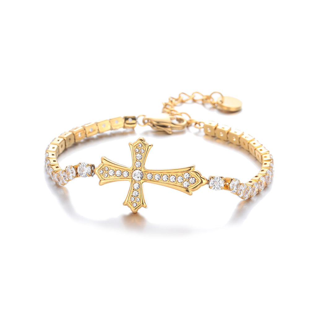 Faith Reminder Cross Bracelet with Adjustable Chain