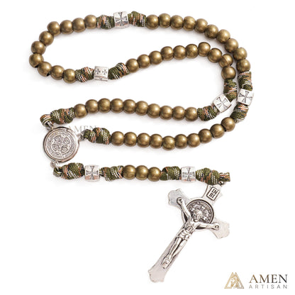 Heavy Brass Saint Benedict Rosary – Built for Strength & Weight (~5oz)