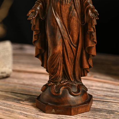 Our Lady of Grace Wood Carving Amen Artisan