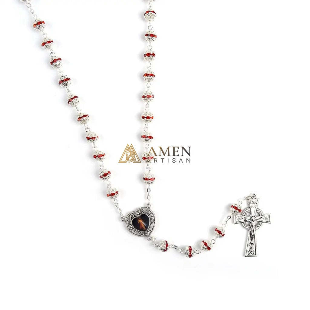 【DEAl TODAY】Crystal Rosary That Captures Light – Celtic Prayer Beads | Amen Artisan