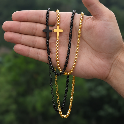 A Simple Daily Reminder of Faith — Titanium Steel Cross Necklace