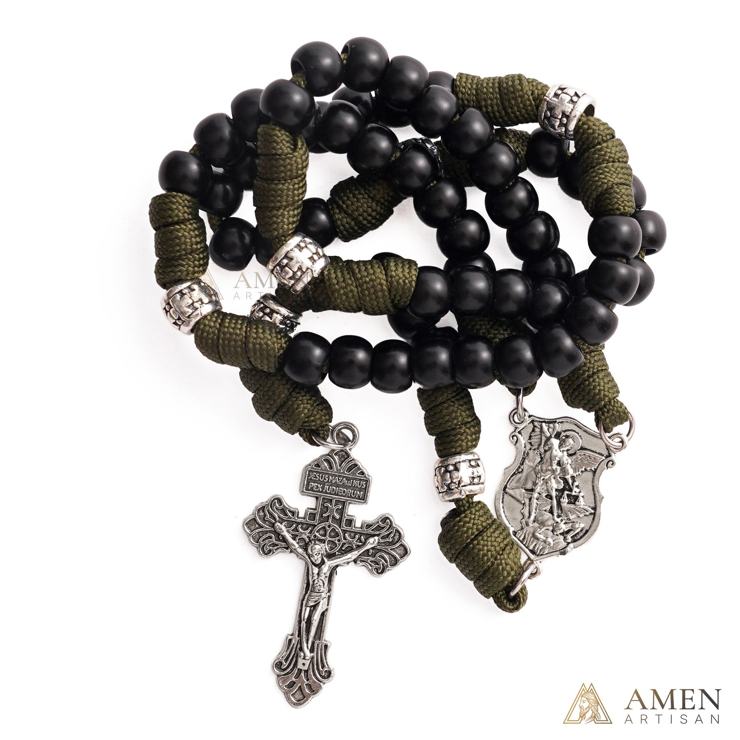 50% Off Today | St. Michael the Archangel Tactical Paracord Rosary | Amen Artisan