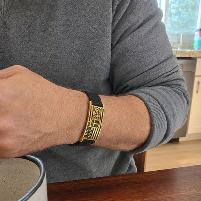 【DEAL TODAY】Adjustable America 250 Bracelet with Braided Band and Cross Detail